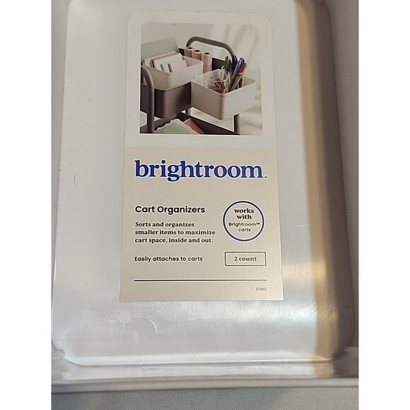 Set of 2 Brightroom Cart Organizers White 7 7/16" x 5 3/4" x 3 5/16" Side Hang - Picture 2 of 9